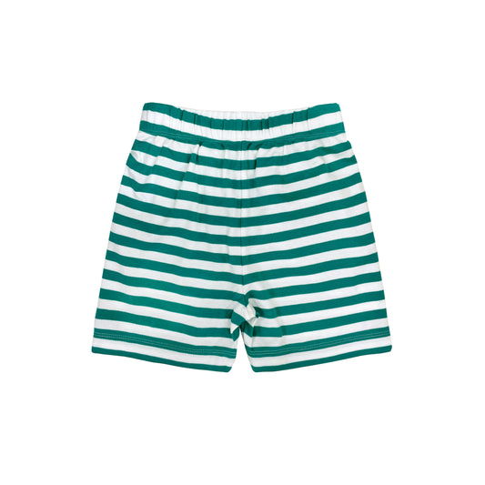 KIDS GREEN STRIPE SHORTS