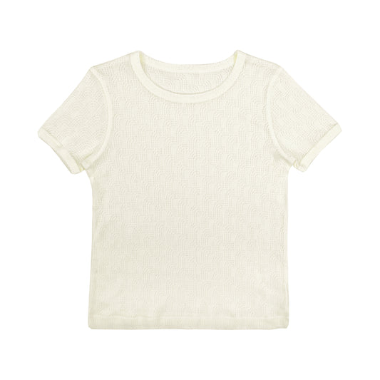 KIDS SIGNATURE POINTELLE SHORT-SLEEVE TOP