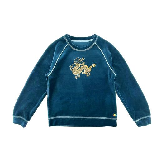 KIDS VELOUR DRAGON PRINT SPORTS TOP