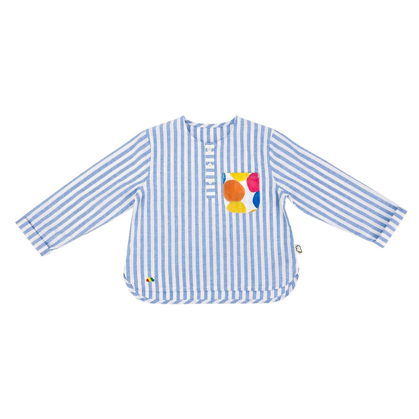 KIDS BLUE STRIPE ROUND NECK LONG SLEEVE SHIRT