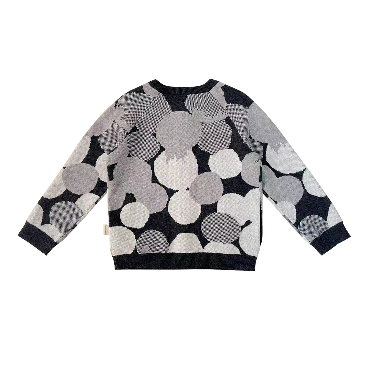 KIDS GREY SPOT JACQUARD LONG-SLEEVE SWEATER