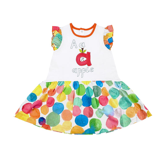 BABY/KIDS APPLE PRINT A-LINE DRESS