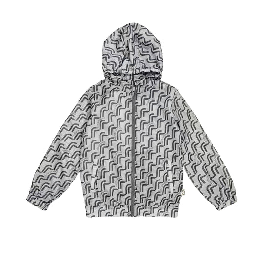 KIDS DARK GREY R SIGNATURE ZIPPED WINDBREAKER