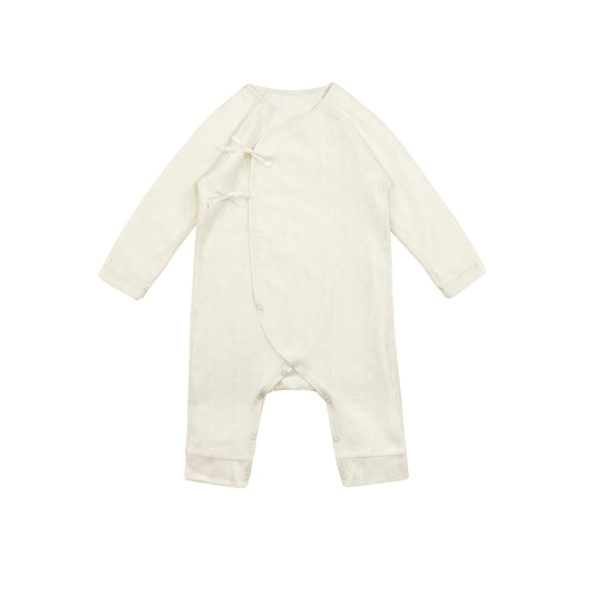 BABY SIGNATURE POINTELLE DOUBLE LAYER LONG-SLEEVES PLAYSUIT