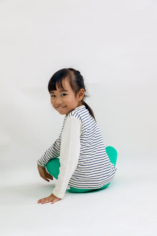 BABY/KIDS NAVY STRIPE RAINBOW TELEPHONE PRINT LONG SLEEVE TOP