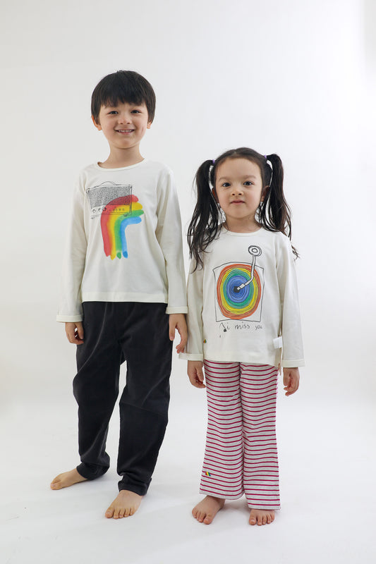 KIDS RAINBOW VINYL PRINT LONG SLEEVE TOP