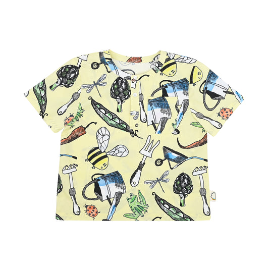 BABY/KIDS GARDEN PRINT SHORT-SLEEVE SHIRT