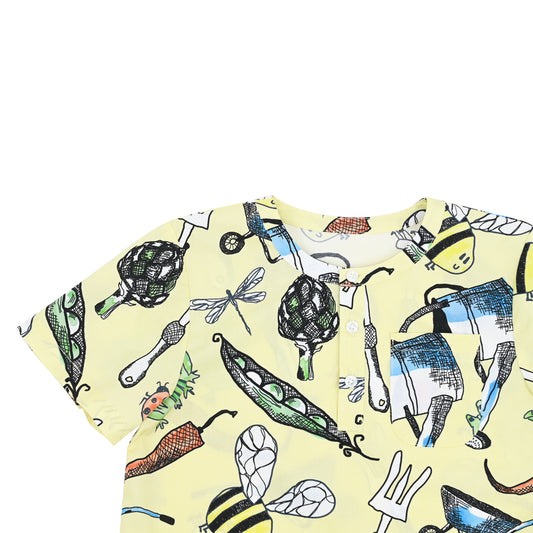 BABY/KIDS GARDEN PRINT SHORT-SLEEVE SHIRT