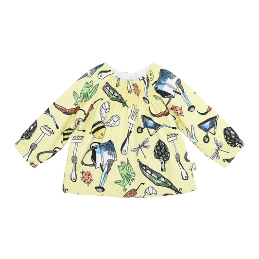 BABY/KIDS GARDEN PRINT LONG-SLEEVE BLOUSE