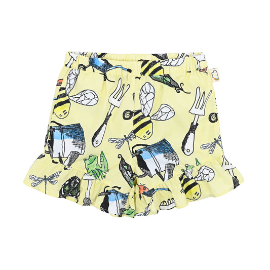 KIDS GARDEN PRINT RUFFLES SHORTS