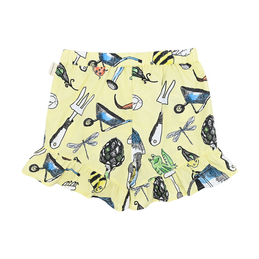 KIDS GARDEN PRINT RUFFLES SHORTS