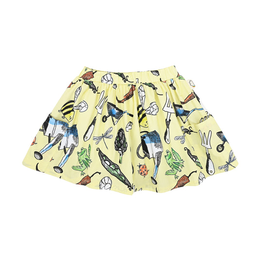 KIDS GARDEN PRINT POCKETS SKIRT