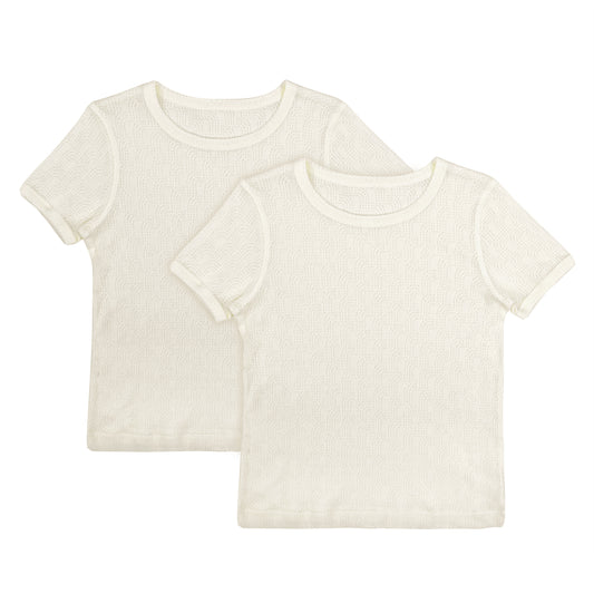 KIDS SIGNATURE POINTELLE SHORT-SLEEVE TOP