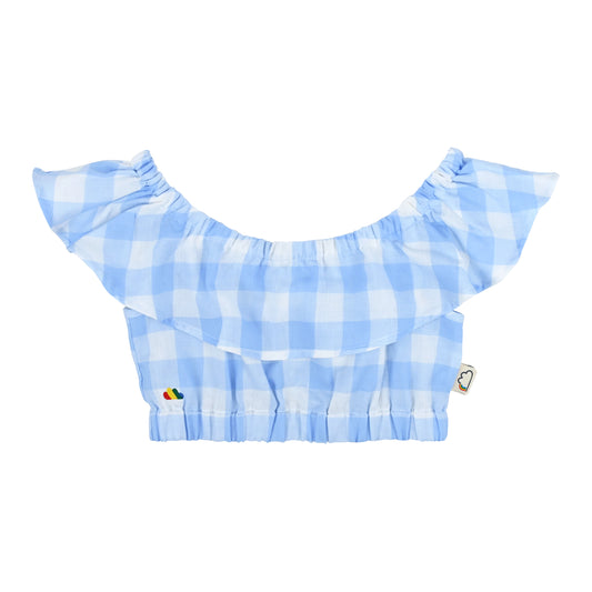 KIDS BLUE CHECK PRINT TOP