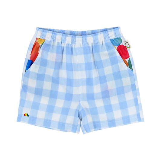 BABY/KIDS BLUE CHECK PRINT SHORTS