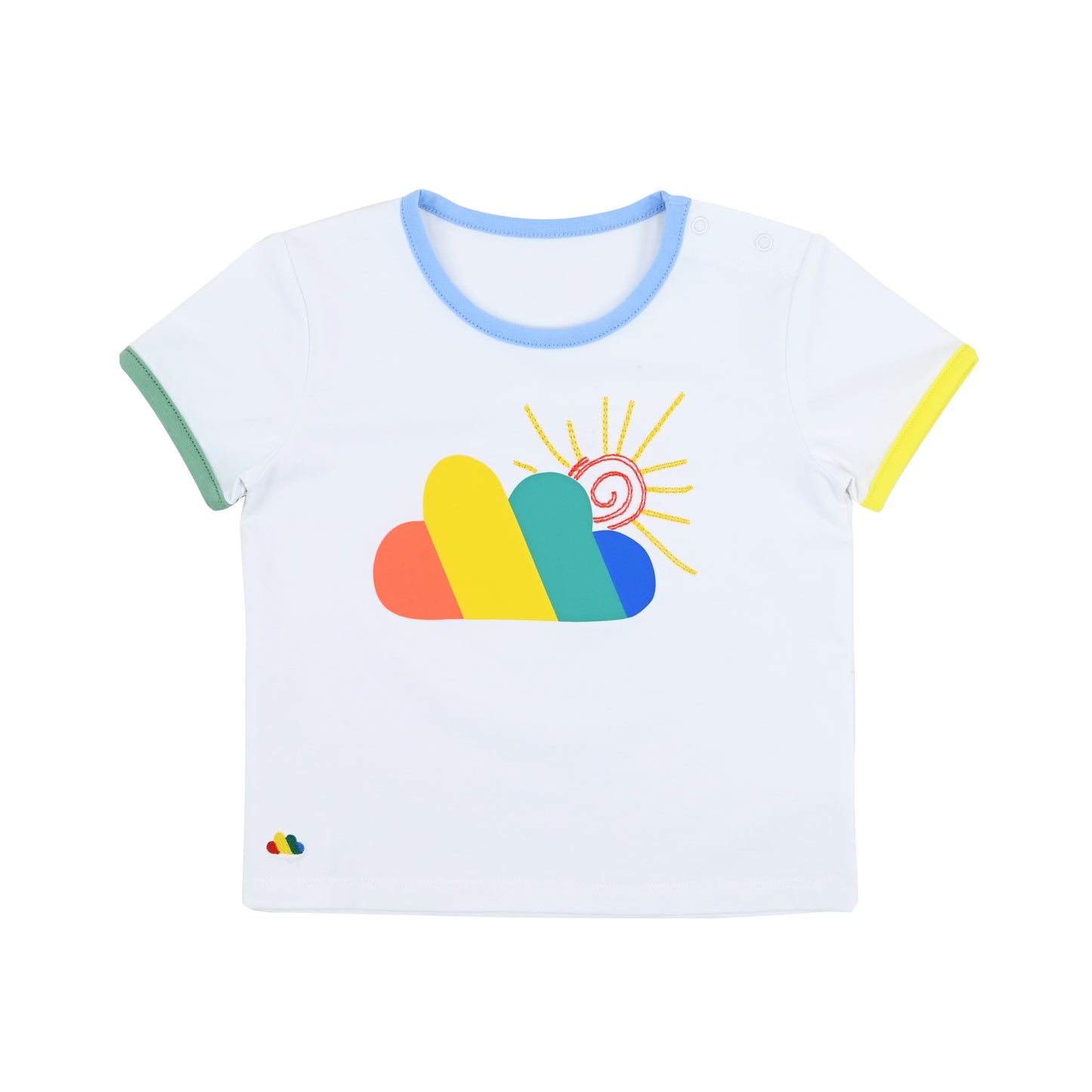 KIDS RAINBOW CLOUD PRINT SHORT SLEEVE T-SHIRT