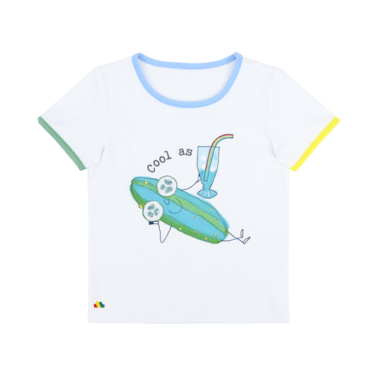 KIDS CUCUMBER PRINT SHORT SLEEVE T-SHIRT