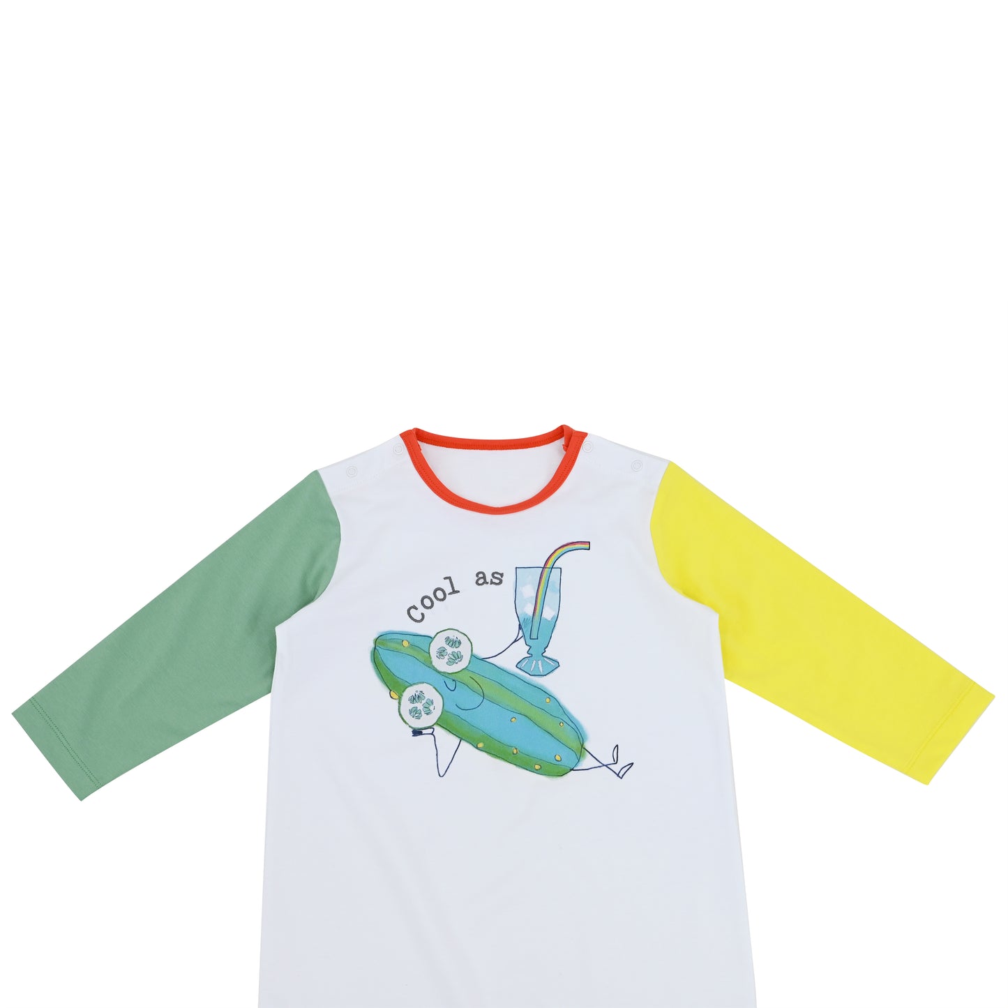 BABY CUCUMBER PRINT LONG SLEEVE PLAYSUIT