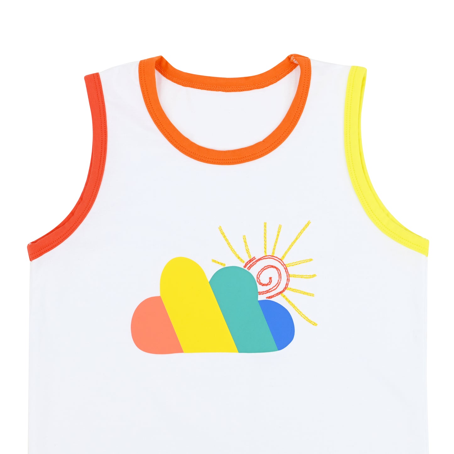 KIDS RAINBOW CLOUD PRINT VEST TOP