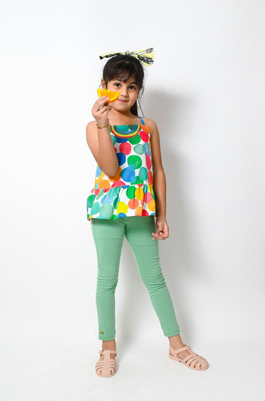 BABY/KIDS RAINBOW SPOT PRINT CAMI TOP