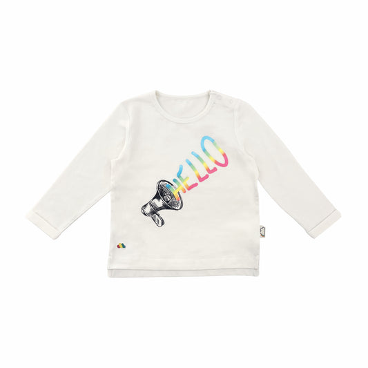 BABY/KIDS MEGAPHONE PRINT LONG SLEEVE TOP