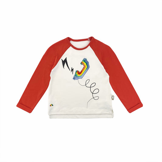 KIDS RAINBOW TELEPHONE RED LONG SLEEVE TOP