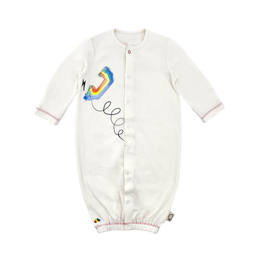 BABY RAINBOW TELEPHONE PRINT LONG SLEEVE PLAYSUIT