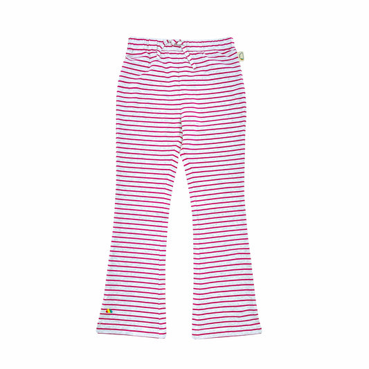 KIDS PINK STRIPE BOOT CUT LEGGING