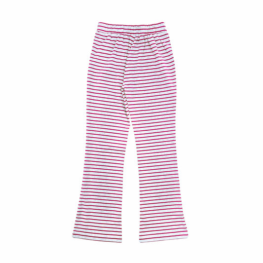 KIDS PINK STRIPE BOOT CUT LEGGING