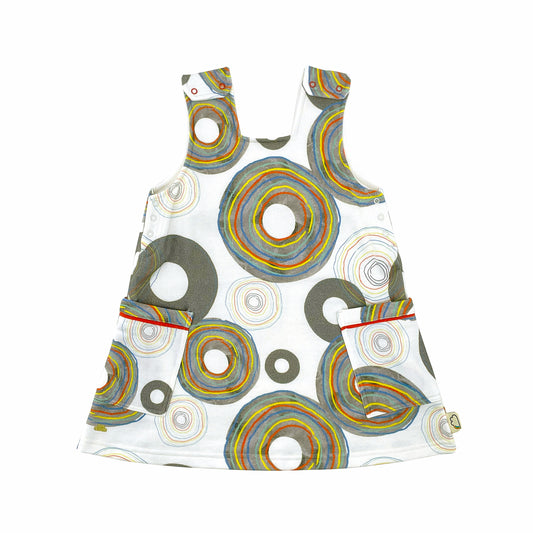 KIDS VINYL PRINT SQUARE NECK DRESS
