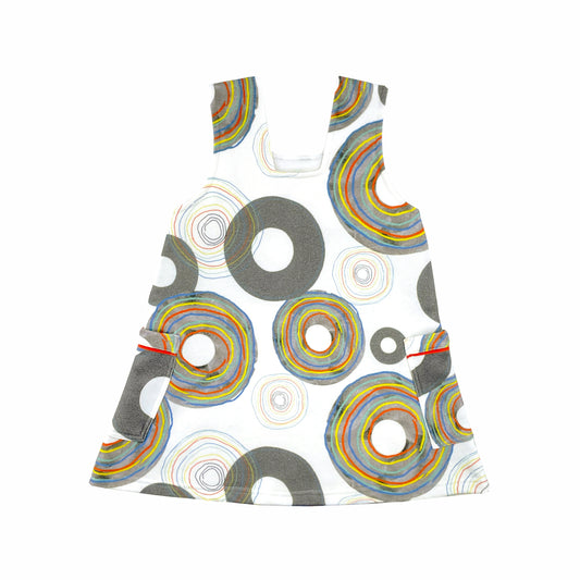 KIDS VINYL PRINT SQUARE NECK DRESS