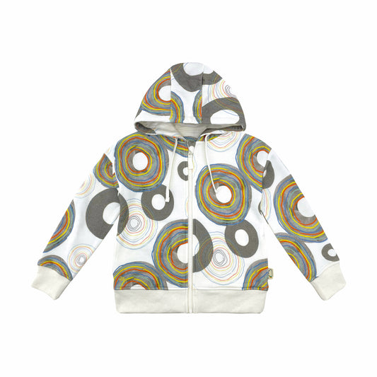 KIDS VINYL PRINT ZIP UP HOODIE