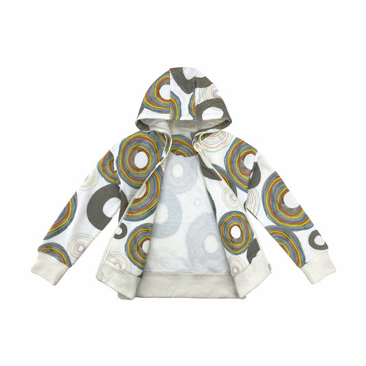 KIDS VINYL PRINT ZIP UP HOODIE