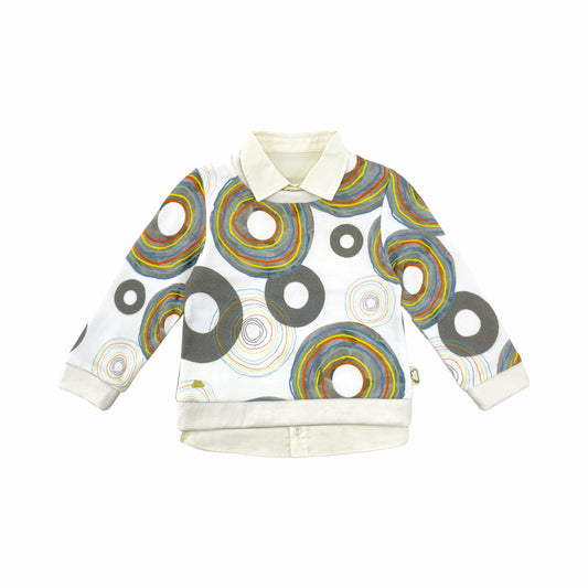 KIDS CREAM VINYL PRINT SWEATSHIRT - FUNKY