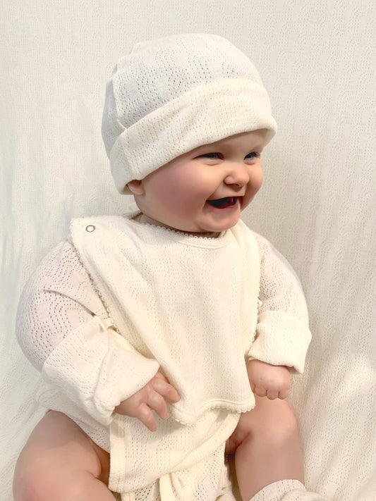 BABY SIGNATURE POINTELLE BIB