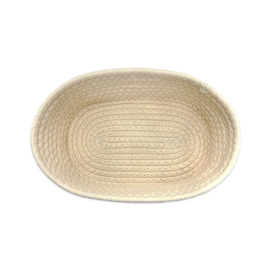 OVAL-SHAPED BROWN WICKER BASKET