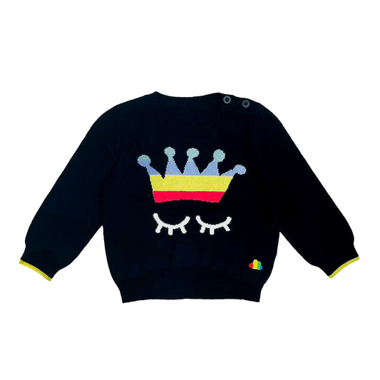 KIDS RAINBOW CROWN PRINT LONG SLEEVE JUMPER