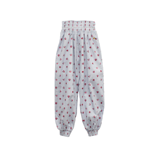 KIDS BLUE POLKA DOT HIGH WAIST PANTS