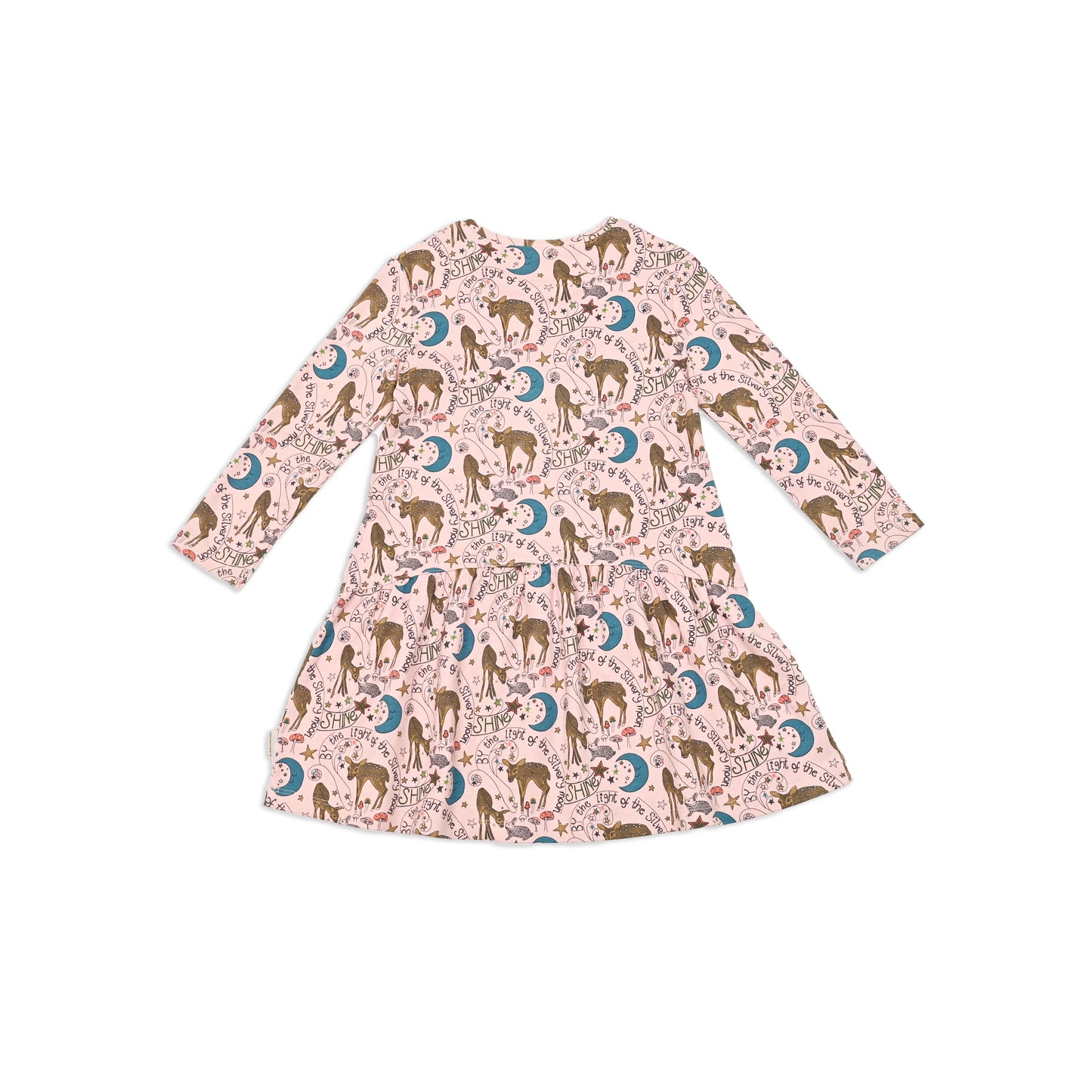 KIDS DEER PRINT LONG-SLEEVES A-LINE DRESS