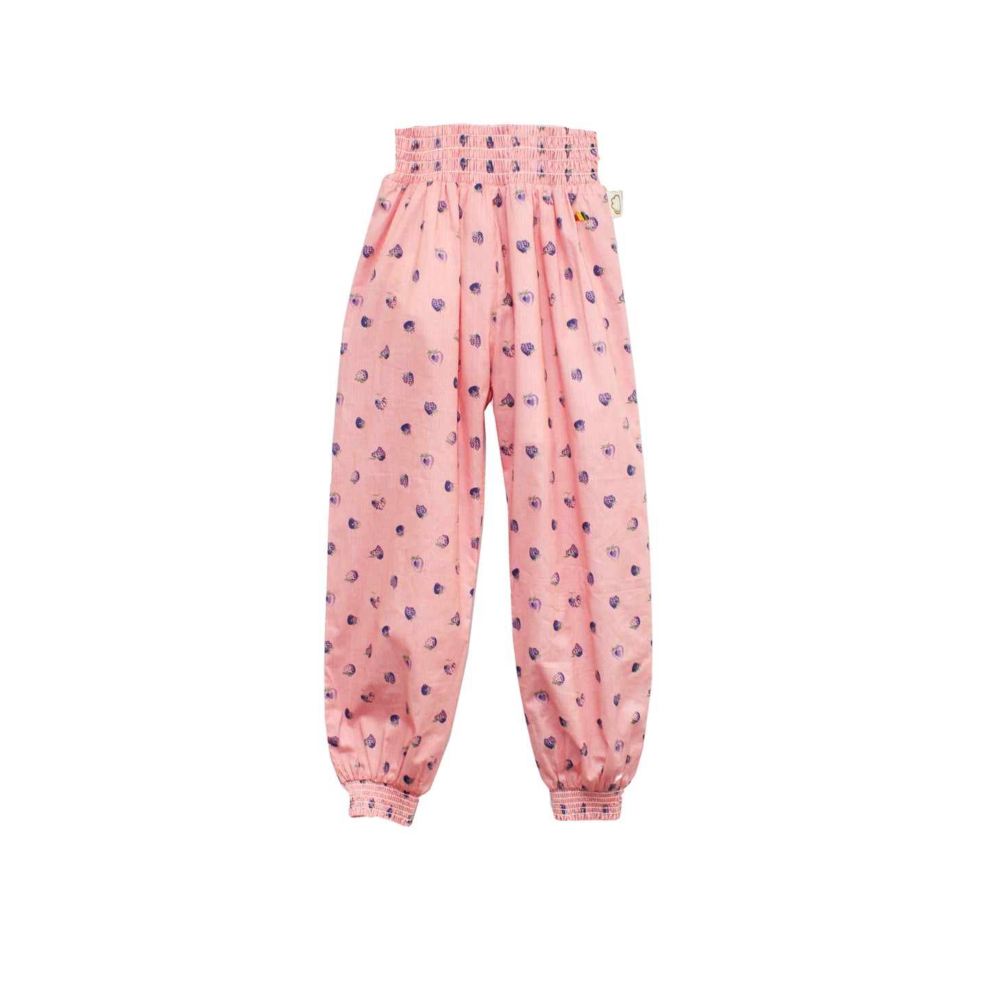 KIDS PINK POLKA DOT HIGH WAIST PANTS