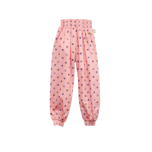 KIDS PINK POLKA DOT HIGH WAIST PANTS