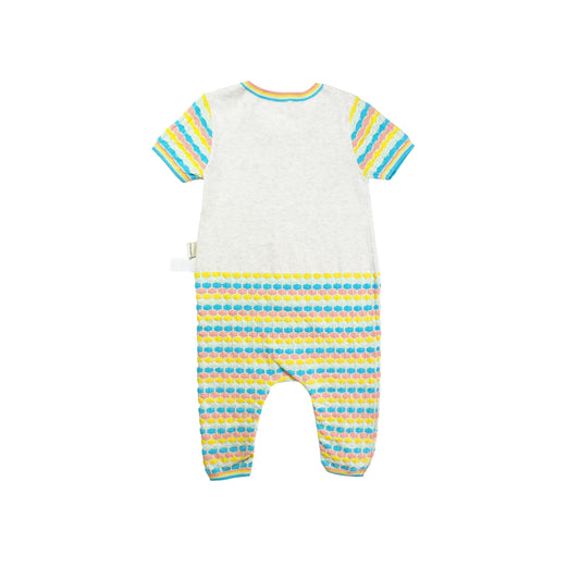 BABY RAINBOW STRIPE SHORT-SLEEVES PLAYSUIT