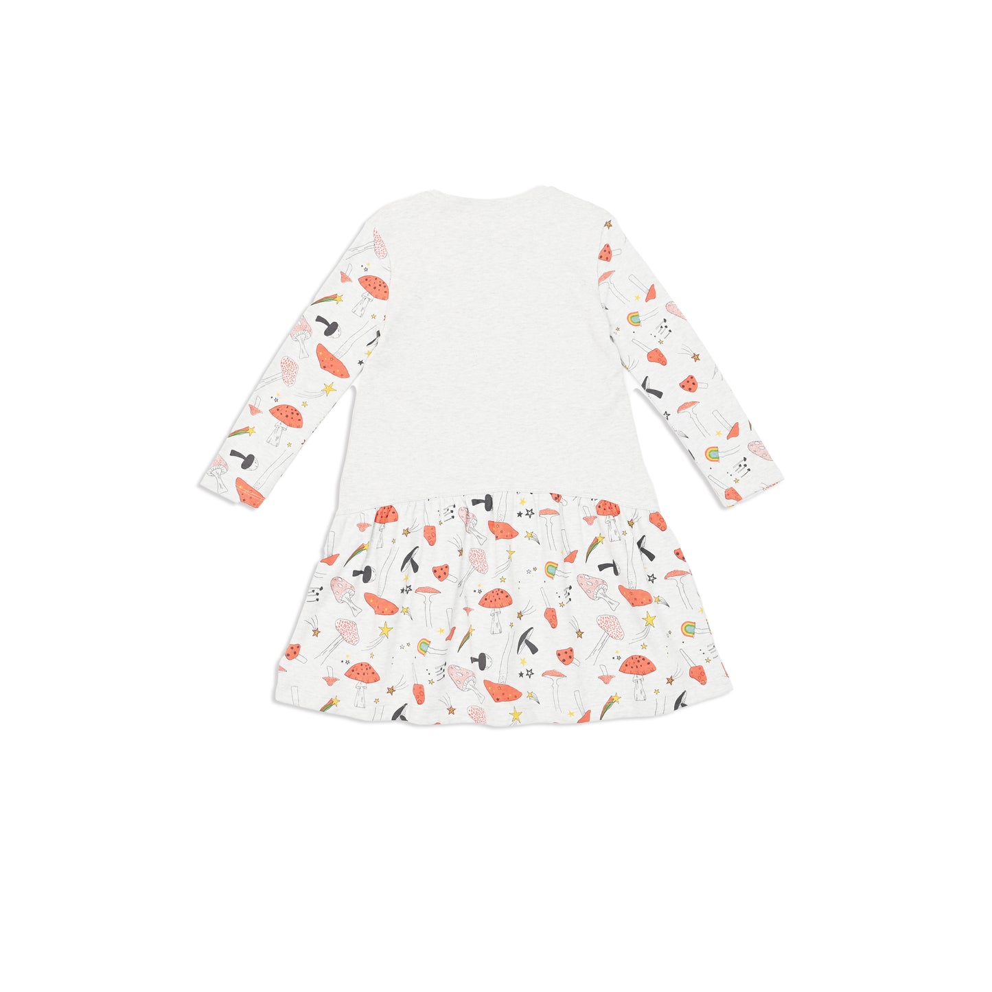 KIDS MUSHROOM PRINT LONG-SLEEVES A-LINE DRESS