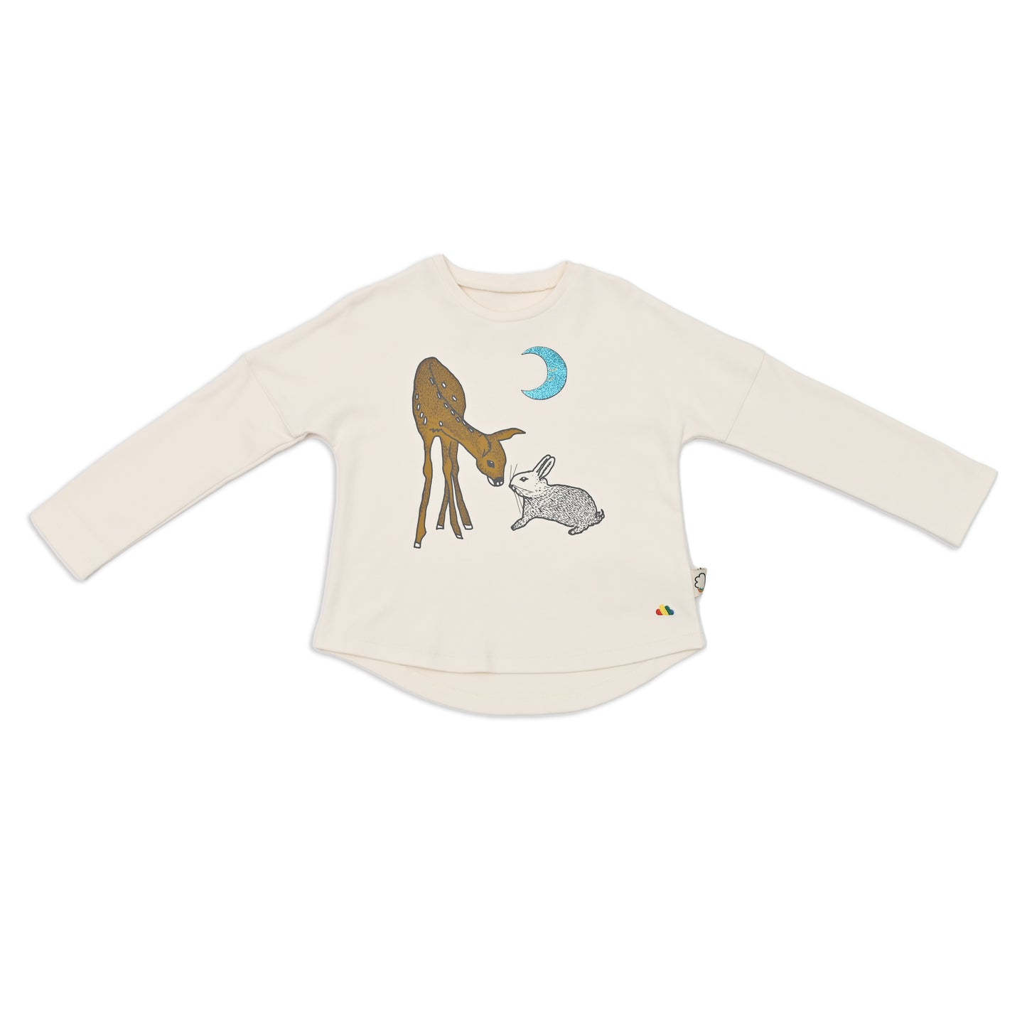 KIDS DEER+RABBIT DROP SHOULDERS LONG-SLEEVES T SHIRT