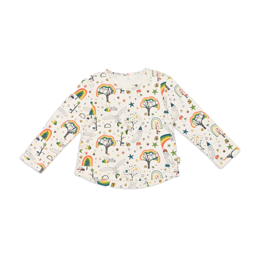 KIDS OWL PRINT LONG-SLEEVES T-SHIRT