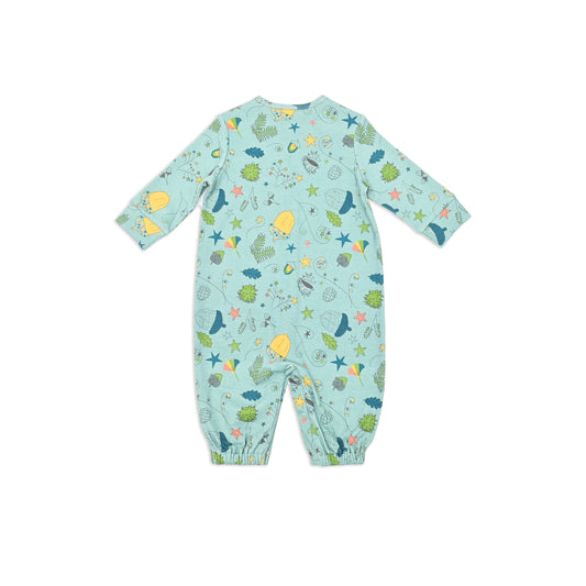 BABY ACORN PRINT TWO-WAY KIMONO OR PLAYSUIT