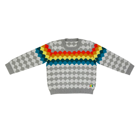 KIDS RAINBOW DOT LONG-SLEEVES SWEATER