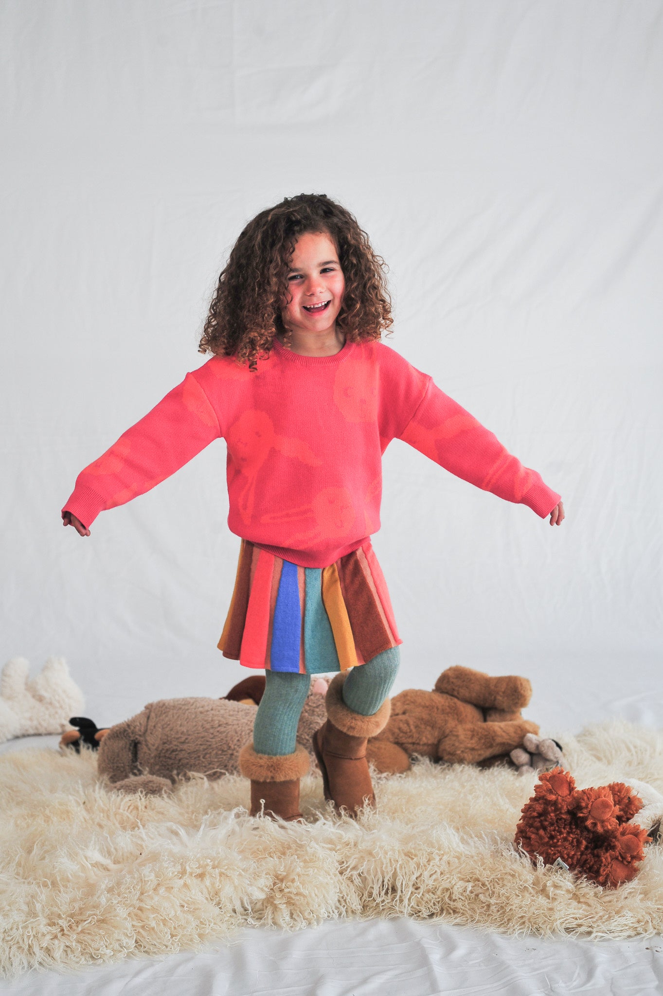 KIDS RAINBOW PLEAT SKIRT
