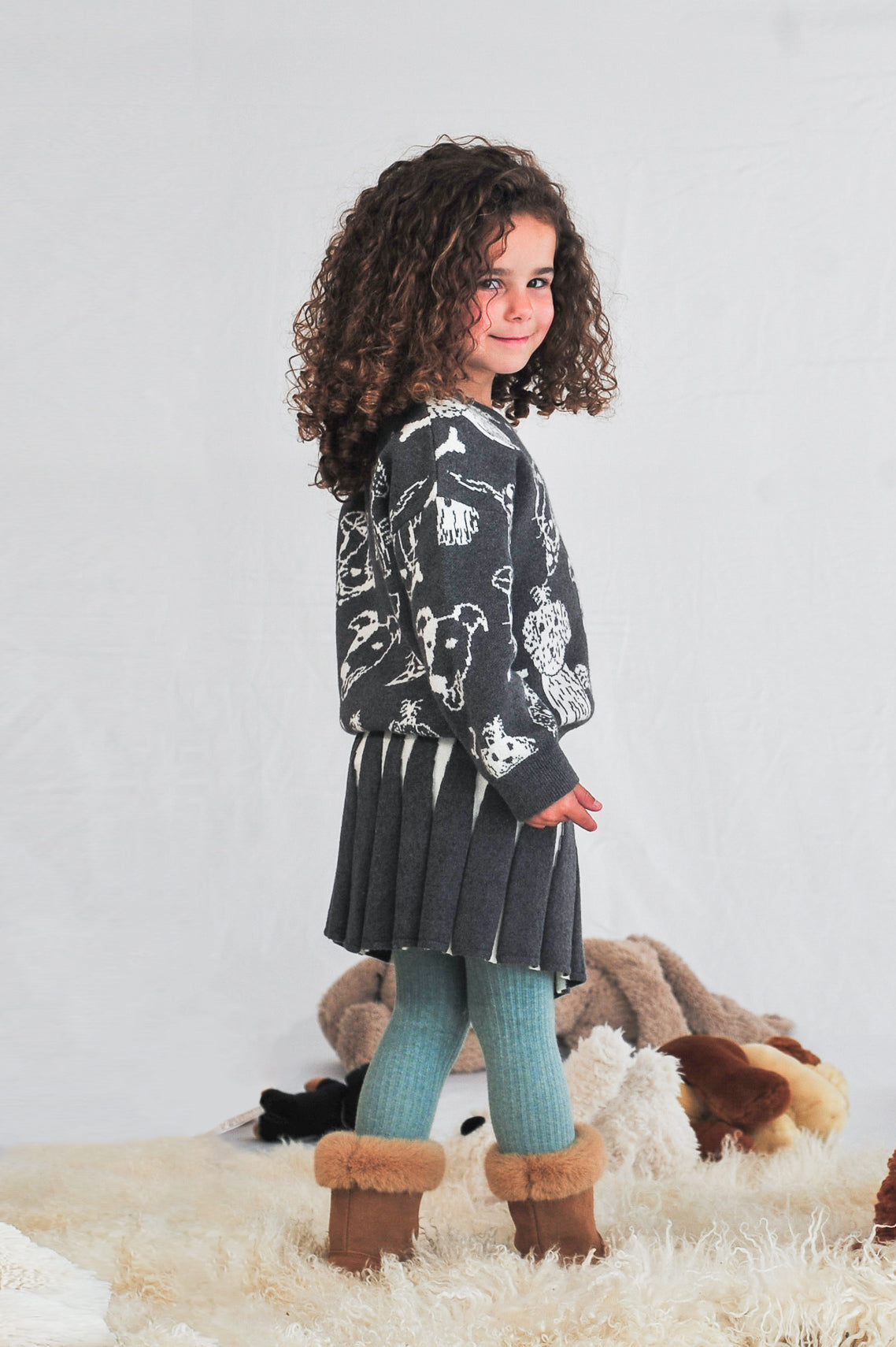 KIDS RAINBOW PLEAT SKIRT