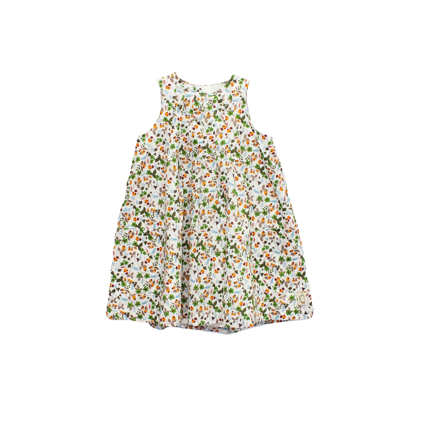 KIDS FLORAL PRINT SLEEVES-LESS DRESS